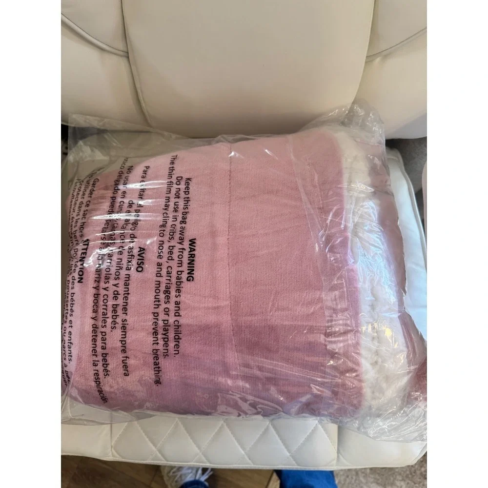 MIAOBEI‎ Plush Throw Blanket Sherpa Fleece Reversible Cozy Soft Pink 59